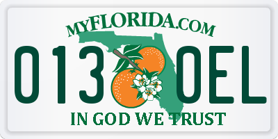 FL license plate 0130EL