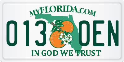 FL license plate 0130EN