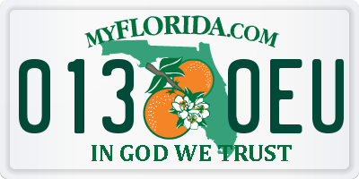 FL license plate 0130EU