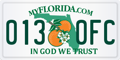 FL license plate 0130FC