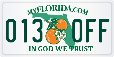FL license plate 0130FF