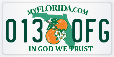 FL license plate 0130FG