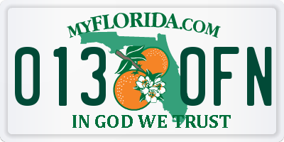 FL license plate 0130FN