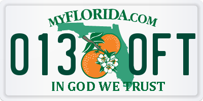 FL license plate 0130FT