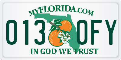 FL license plate 0130FY