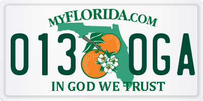 FL license plate 0130GA
