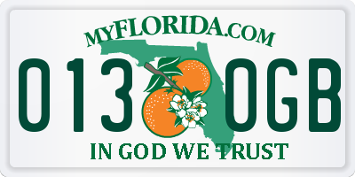 FL license plate 0130GB