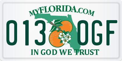 FL license plate 0130GF