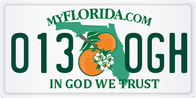 FL license plate 0130GH