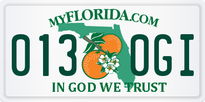 FL license plate 0130GI