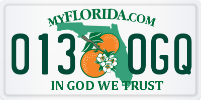 FL license plate 0130GQ
