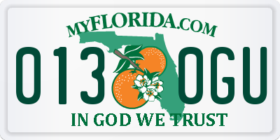 FL license plate 0130GU
