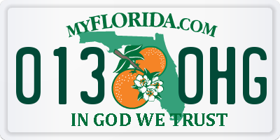 FL license plate 0130HG
