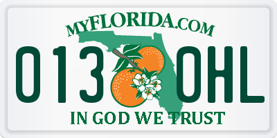 FL license plate 0130HL