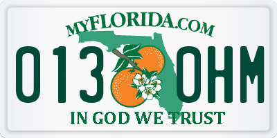 FL license plate 0130HM