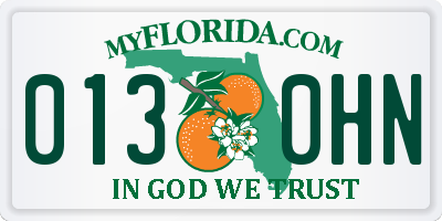 FL license plate 0130HN