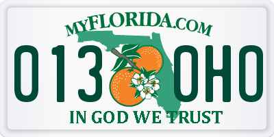 FL license plate 0130HO