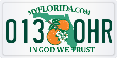 FL license plate 0130HR