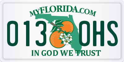 FL license plate 0130HS