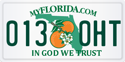FL license plate 0130HT