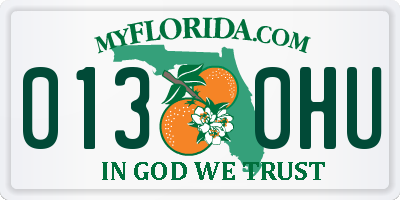 FL license plate 0130HU