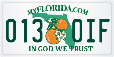 FL license plate 0130IF