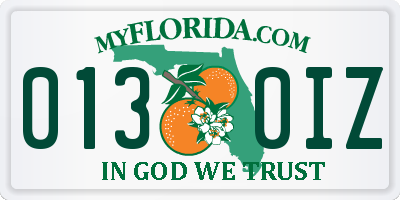 FL license plate 0130IZ
