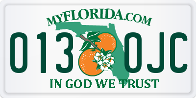 FL license plate 0130JC