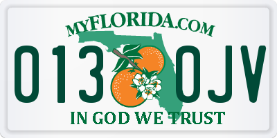 FL license plate 0130JV