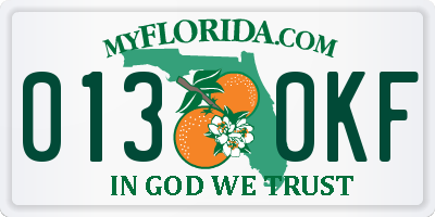 FL license plate 0130KF