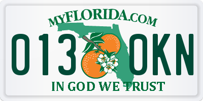 FL license plate 0130KN