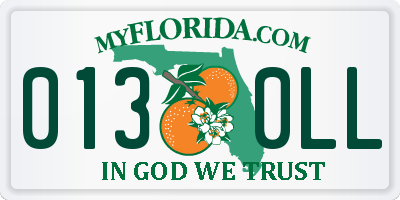 FL license plate 0130LL