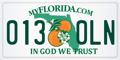 FL license plate 0130LN