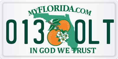 FL license plate 0130LT