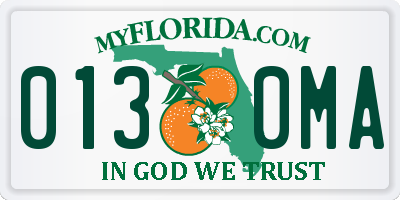FL license plate 0130MA