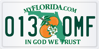 FL license plate 0130MF