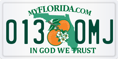 FL license plate 0130MJ