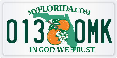 FL license plate 0130MK