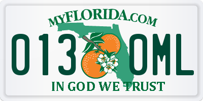 FL license plate 0130ML
