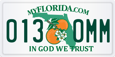 FL license plate 0130MM
