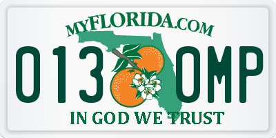 FL license plate 0130MP
