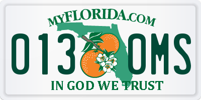 FL license plate 0130MS