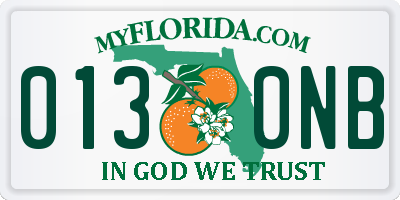 FL license plate 0130NB