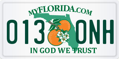 FL license plate 0130NH