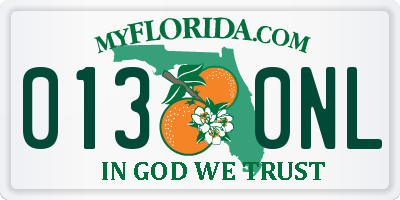 FL license plate 0130NL