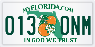 FL license plate 0130NM