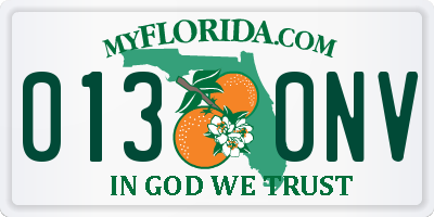 FL license plate 0130NV