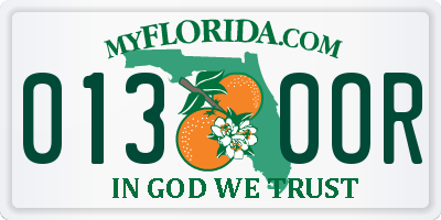 FL license plate 0130OR