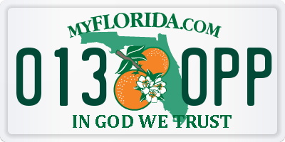 FL license plate 0130PP