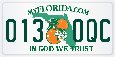 FL license plate 0130QC